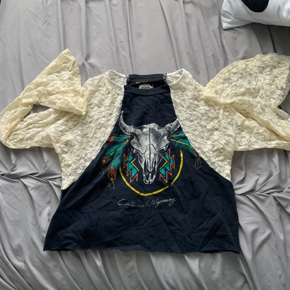 Vintage Lace Bell Sleeve Top